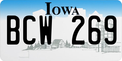 IA license plate BCW269