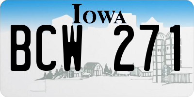 IA license plate BCW271