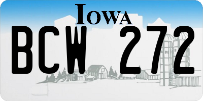 IA license plate BCW272