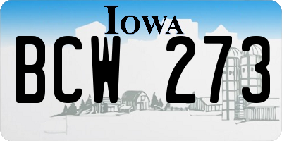 IA license plate BCW273