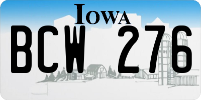 IA license plate BCW276