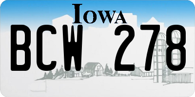 IA license plate BCW278