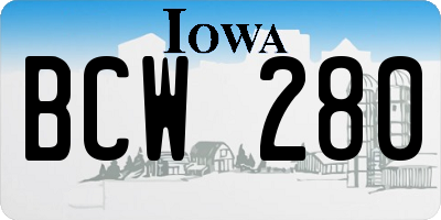 IA license plate BCW280