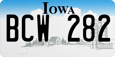 IA license plate BCW282