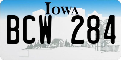 IA license plate BCW284