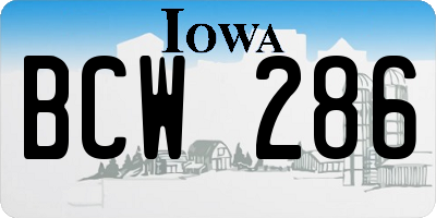 IA license plate BCW286