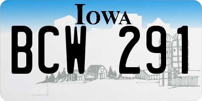 IA license plate BCW291