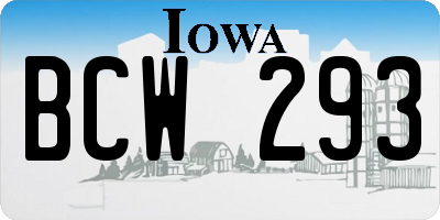 IA license plate BCW293