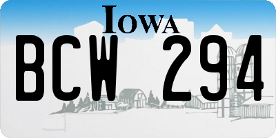 IA license plate BCW294