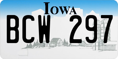 IA license plate BCW297