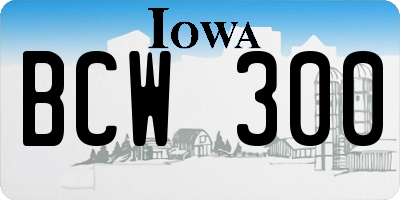 IA license plate BCW300