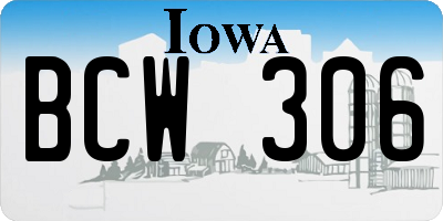IA license plate BCW306