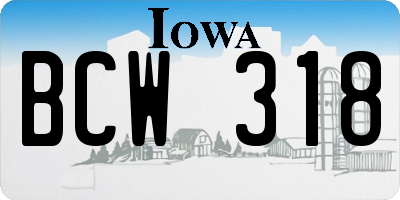 IA license plate BCW318