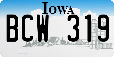IA license plate BCW319
