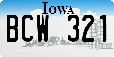 IA license plate BCW321