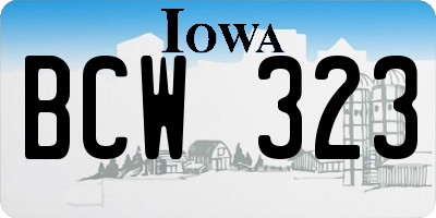 IA license plate BCW323
