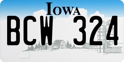 IA license plate BCW324