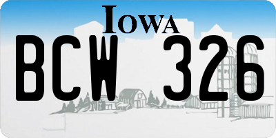 IA license plate BCW326