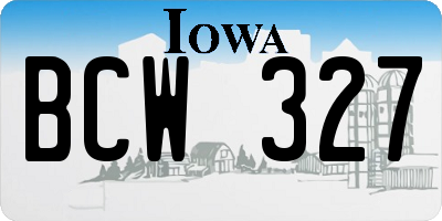 IA license plate BCW327
