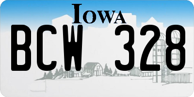 IA license plate BCW328