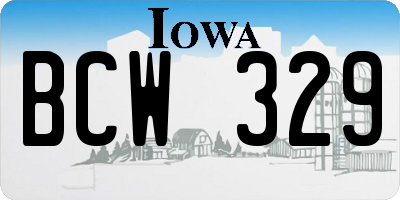 IA license plate BCW329