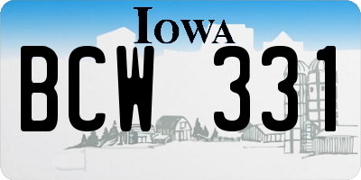 IA license plate BCW331