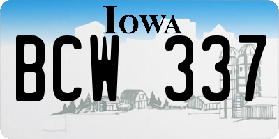 IA license plate BCW337
