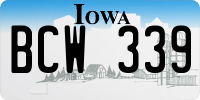 IA license plate BCW339