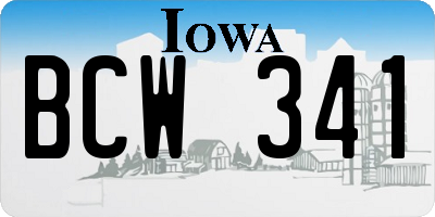 IA license plate BCW341