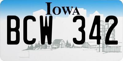 IA license plate BCW342
