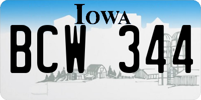 IA license plate BCW344