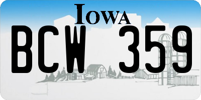 IA license plate BCW359
