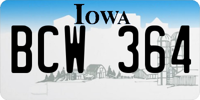 IA license plate BCW364