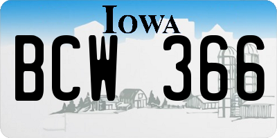 IA license plate BCW366