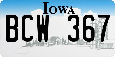 IA license plate BCW367