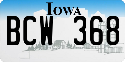 IA license plate BCW368