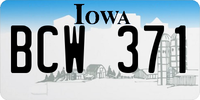 IA license plate BCW371