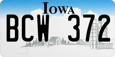 IA license plate BCW372