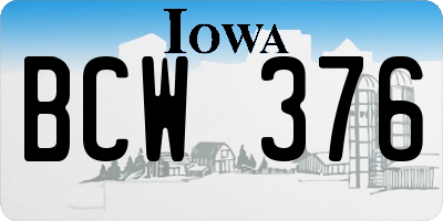 IA license plate BCW376