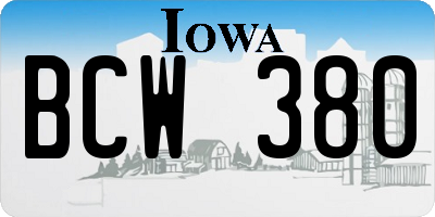IA license plate BCW380