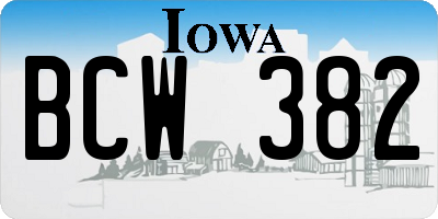 IA license plate BCW382