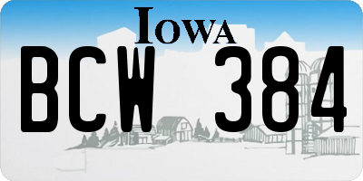 IA license plate BCW384