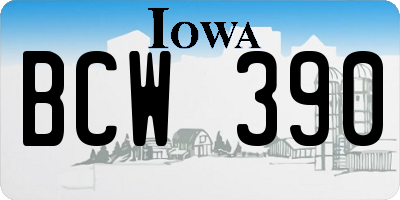 IA license plate BCW390