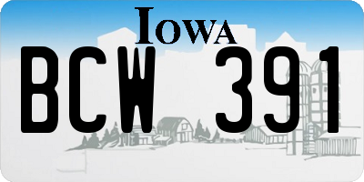 IA license plate BCW391