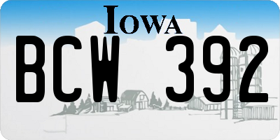 IA license plate BCW392
