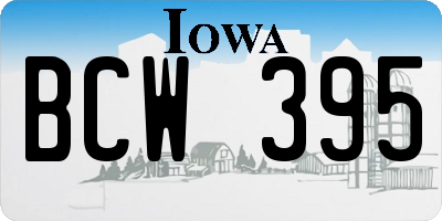 IA license plate BCW395