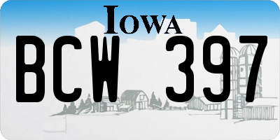 IA license plate BCW397