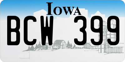 IA license plate BCW399