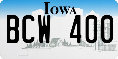 IA license plate BCW400