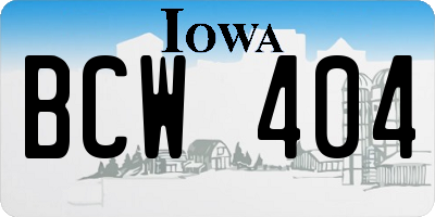 IA license plate BCW404